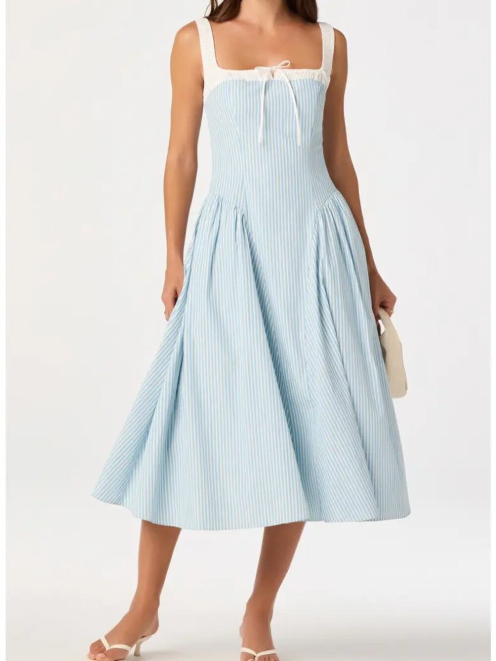 ASTR the Labe Hazel Ticking Stripe Midi Dress Size L